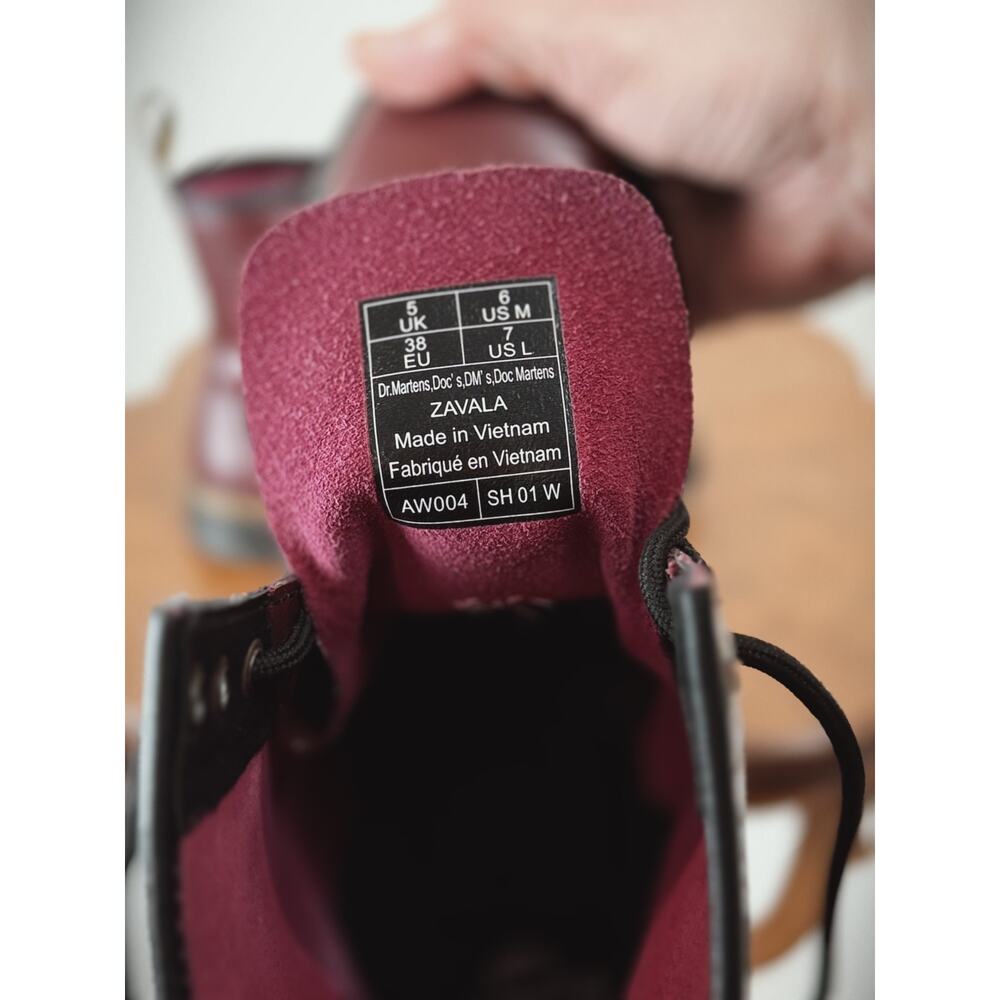 Dr. Martens Zavala Lace Up Combat Boot US Women's 6 Men's 5 Cherry Red #0021 - Picture 6 of 6